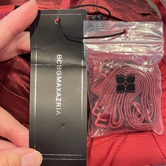 NWT BCBGMAXAZRIA Ruby Red Tristina Ruched Strapless Dress Sz 2 - Picture 11 of 12